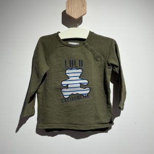 Pull Lulu Castagnette vert kaki 3 ans