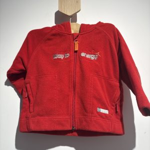 Veste polaire à capuche rouge Domyos 18 mois