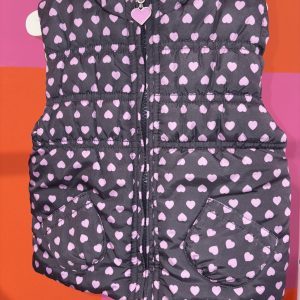 doudoune sans manche motifs cœurs violets dopo dopo 6-9 mois