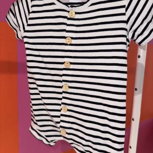 Combinaison rayée noir et blanc Marque inconnue 3 mois