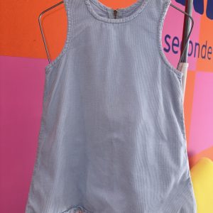 Robe velours cotelé bleu vintage Benetton 18 mois