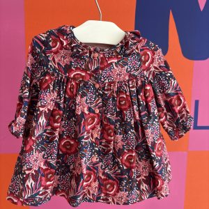 Robe fleurie bordeau Du Pareil au Même 3 mois