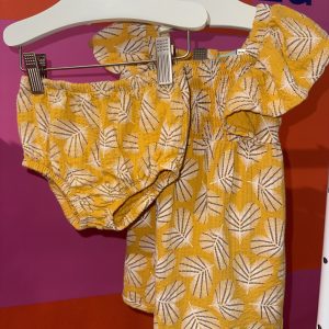 Robe et bloomer jaune Obaïbi 12 mois