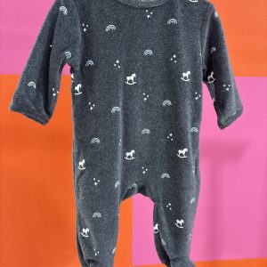 Pyjama motifs arc en ciel et cheval à bascule Kiabi 3 mois