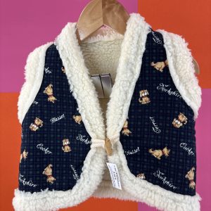 Gilet fourré sans manches, motif chiens Marque inconnue 2 ans