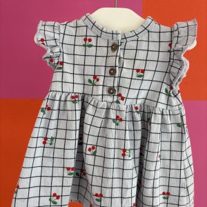 Robe carreaux et cerises Next 3 mois