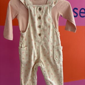 Ensemble combinaison salopette et tshirt manches longues Gémo 6 mois