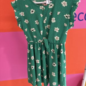 Robe verte fleurie Kiabi 10 ans