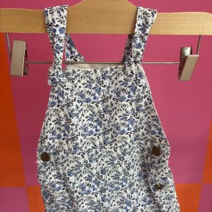 Salopette short motifs fleurs Original Marine 3-6 mois