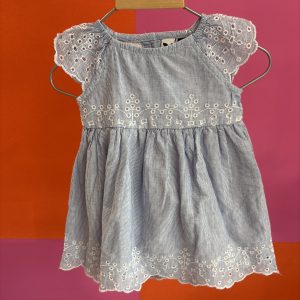 Robe dentelle rayée 3 pommes 6 mois