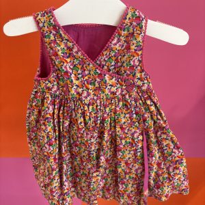 Robe reversible rose et fleuri Du Pareil au Même 6 mois