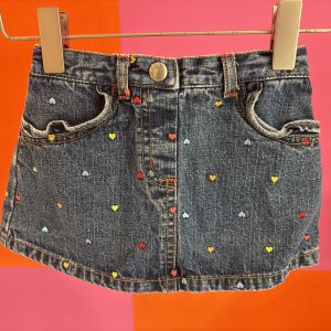 Jupe denim coeurs brodés Gymboree 12/18 mois