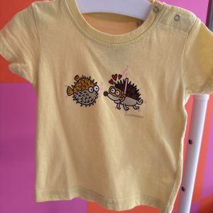 Tshirt motif poisson et hérisson Kukuxumuso 9 mois
