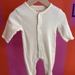Pyjama rayé jaune et blanc Kiabi naissance